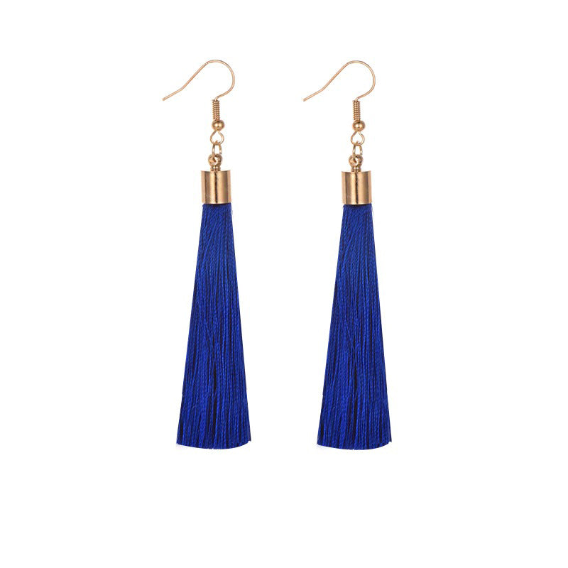 Handgemachte lange Tropfen Quaste Boho Ohrringe