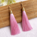 Handgemachte lange Tropfen Quaste Boho Ohrringe