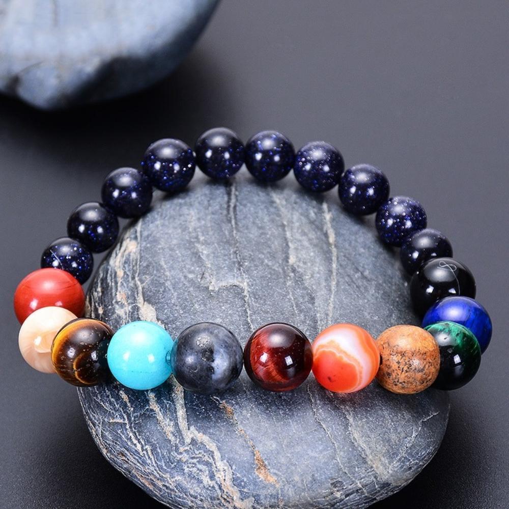 Handgefertigtes Armband mit Planetensystem-Motiv