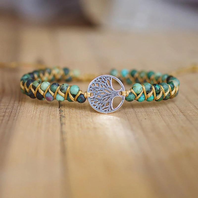 Handgefertigtes Charm-Armband mit Lebensbaum