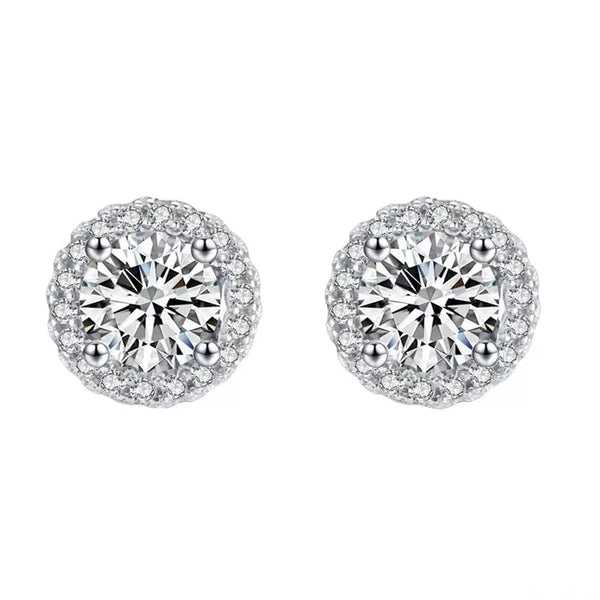 Silberne luxuriöse funkelnde Ohrringe