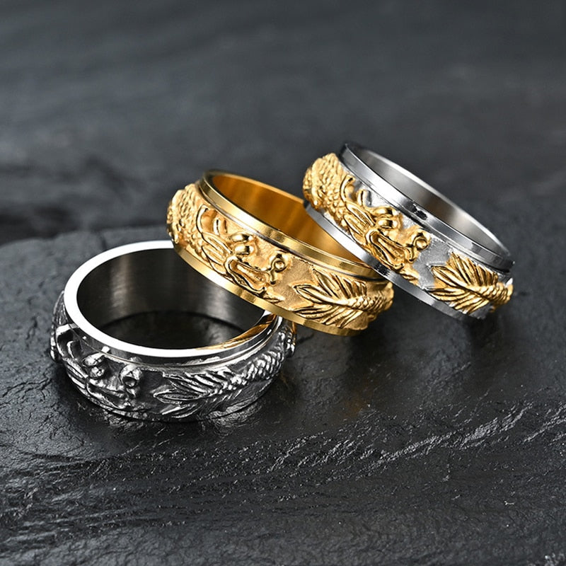 Chinesischer Drachen-Angst-Zappelring