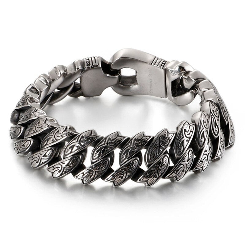 Armband für Männer Einzigartige Schnitzerei Kubanische Gliederkette