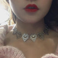 Choker-Halskette mit herzförmiger mehrstufiger Kette