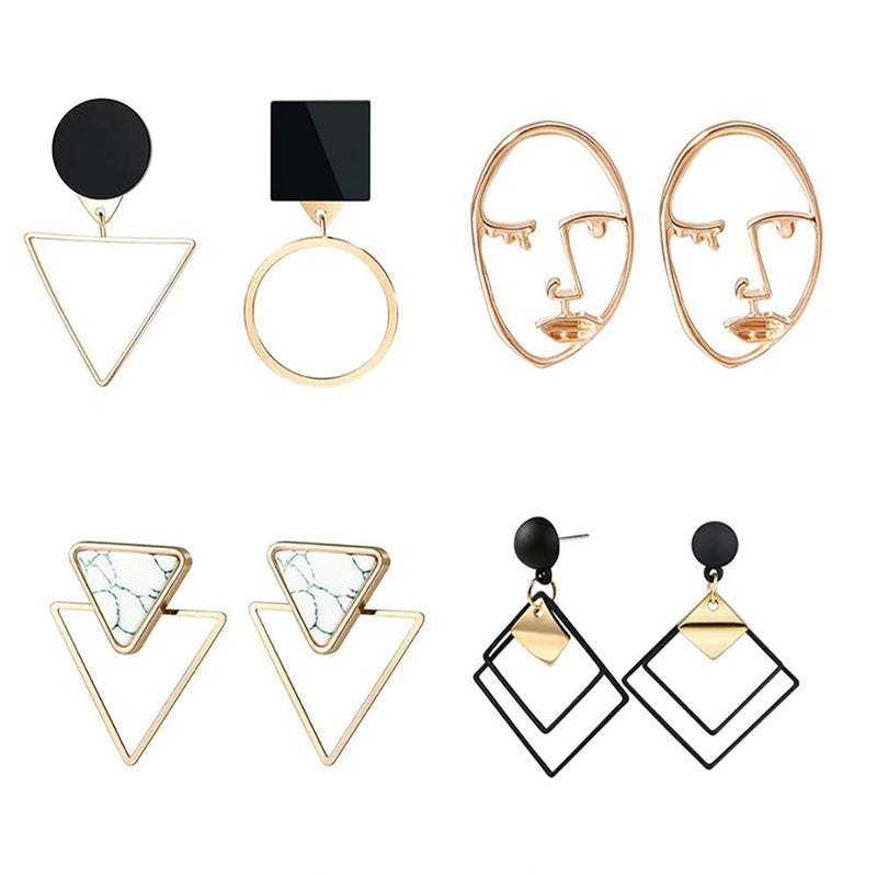 Hochmodische, geometrische Tropfenohrringe