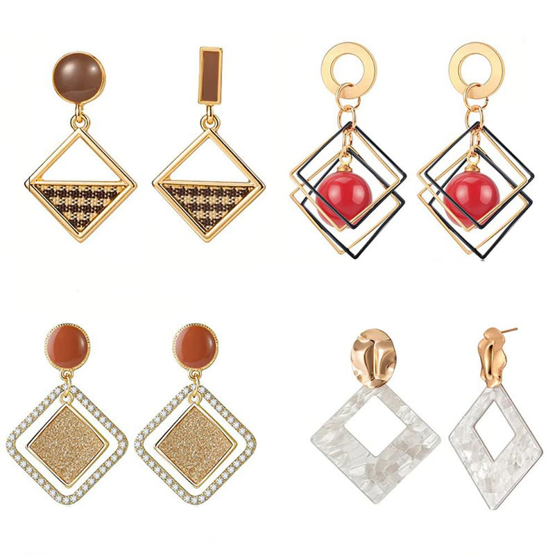 Hochmodische, geometrische Tropfenohrringe