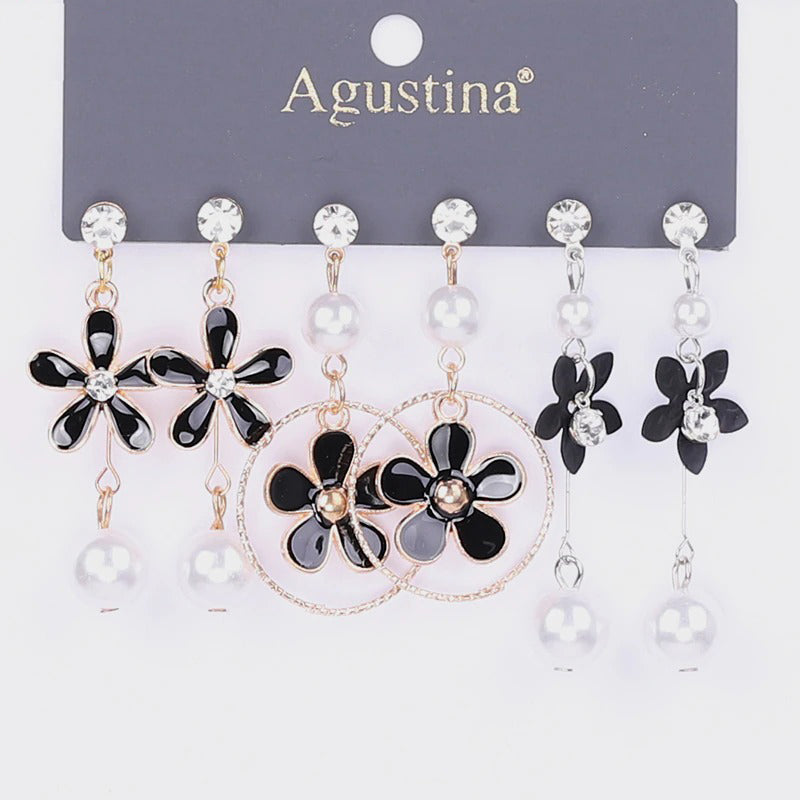 Hochmodisches mehrfarbiges Bohemian-Set mit langen baumelnden Ohrringen