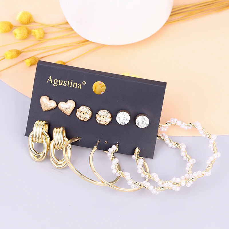 Hochmodisches mehrfarbiges Bohemian-Set mit langen baumelnden Ohrringen