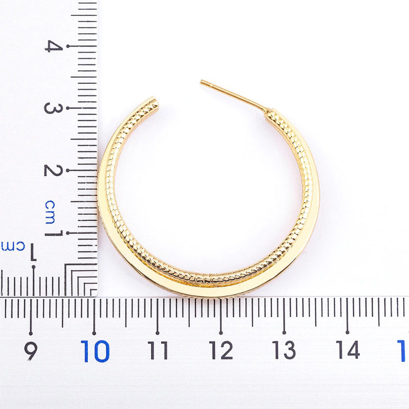 Hochglanzpolierte, klassische, doppellagige, runde Creolen