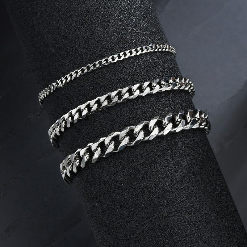 Kettenarmband aus hochglanzpoliertem Edelstahl