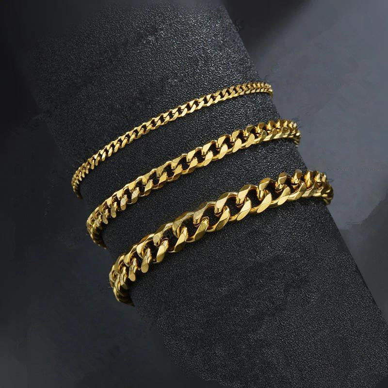 Kettenarmband aus hochglanzpoliertem Edelstahl