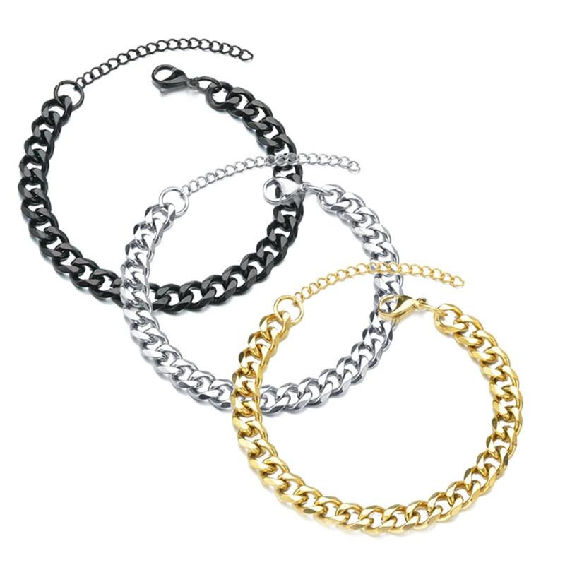 Kettenarmband aus hochglanzpoliertem Edelstahl