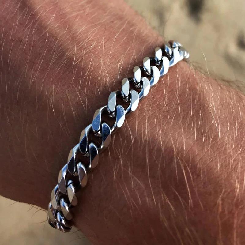 Kettenarmband aus hochglanzpoliertem Edelstahl