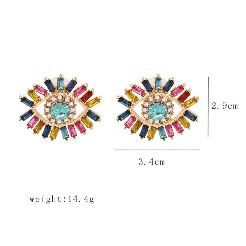 Statement-Ohrringe im Hippie- und Trendy-Stil in Herzform mit Glücksaugen-Tropfen