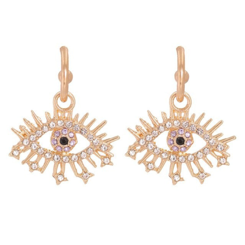 Statement-Ohrringe im Hippie- und Trendy-Stil in Herzform mit Glücksaugen-Tropfen