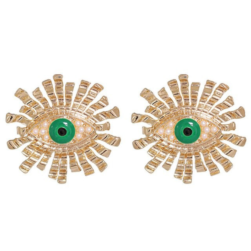 Statement-Ohrringe im Hippie- und Trendy-Stil in Herzform mit Glücksaugen-Tropfen