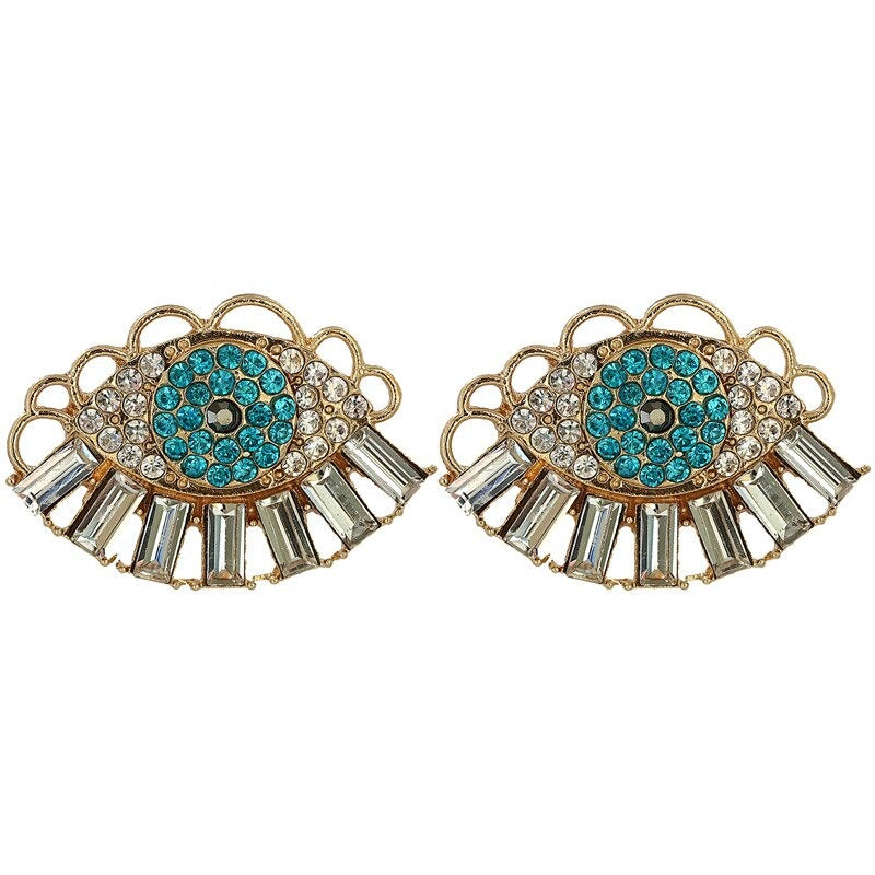 Statement-Ohrringe im Hippie- und Trendy-Stil in Herzform mit Glücksaugen-Tropfen