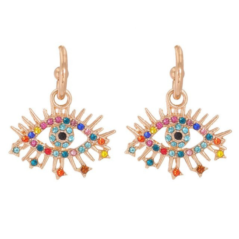 Statement-Ohrringe im Hippie- und Trendy-Stil in Herzform mit Glücksaugen-Tropfen