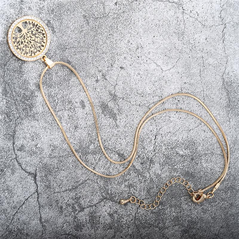 Ausgehöhlte Halskette mit Lebensbaum-Nieten