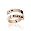 Inspirierende, gravierte verstellbare Wickelringe mit Aufschrift „I Am Enough“