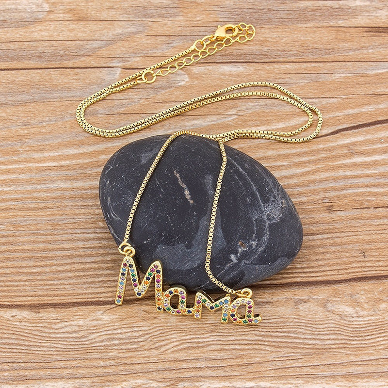 Statement-Kette „I Love Mom“