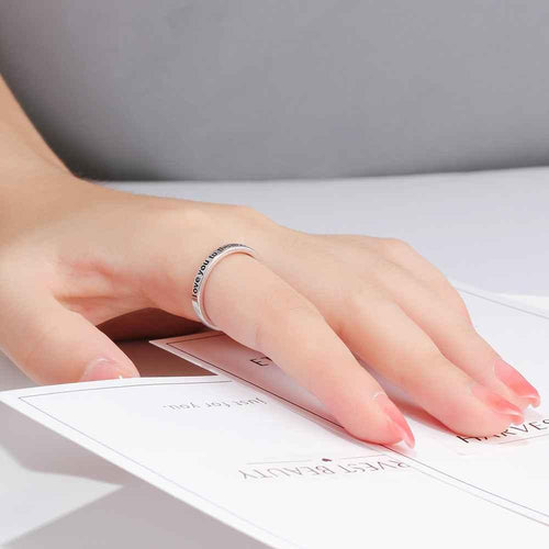 "Ich liebe dich bis zum Mond und zurück" Sterling Silber Ring