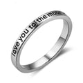 "Ich liebe dich bis zum Mond und zurück" Sterling Silber Ring