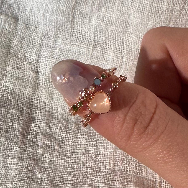 [Ausverkauf] Blumenherzring - Emma