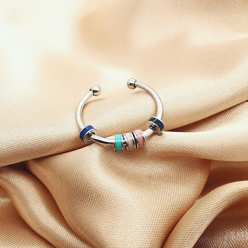 Drehbarer Emaille-Zappelring - Verstellbarer Angstring