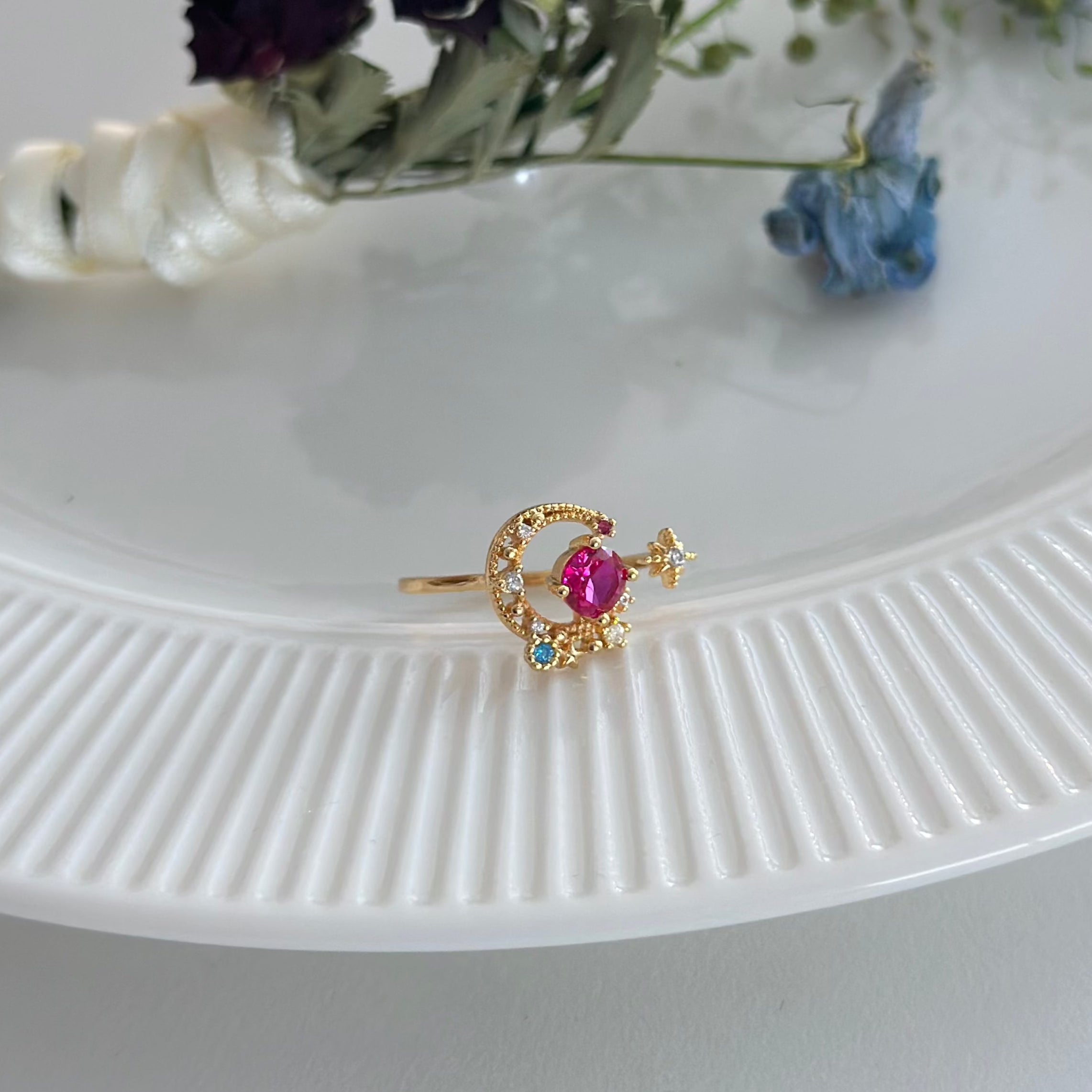 Rosa Mond- und Sternring - Jodie