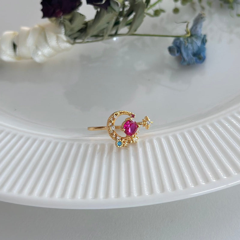 Rosa Mond- und Sternring - Jodie