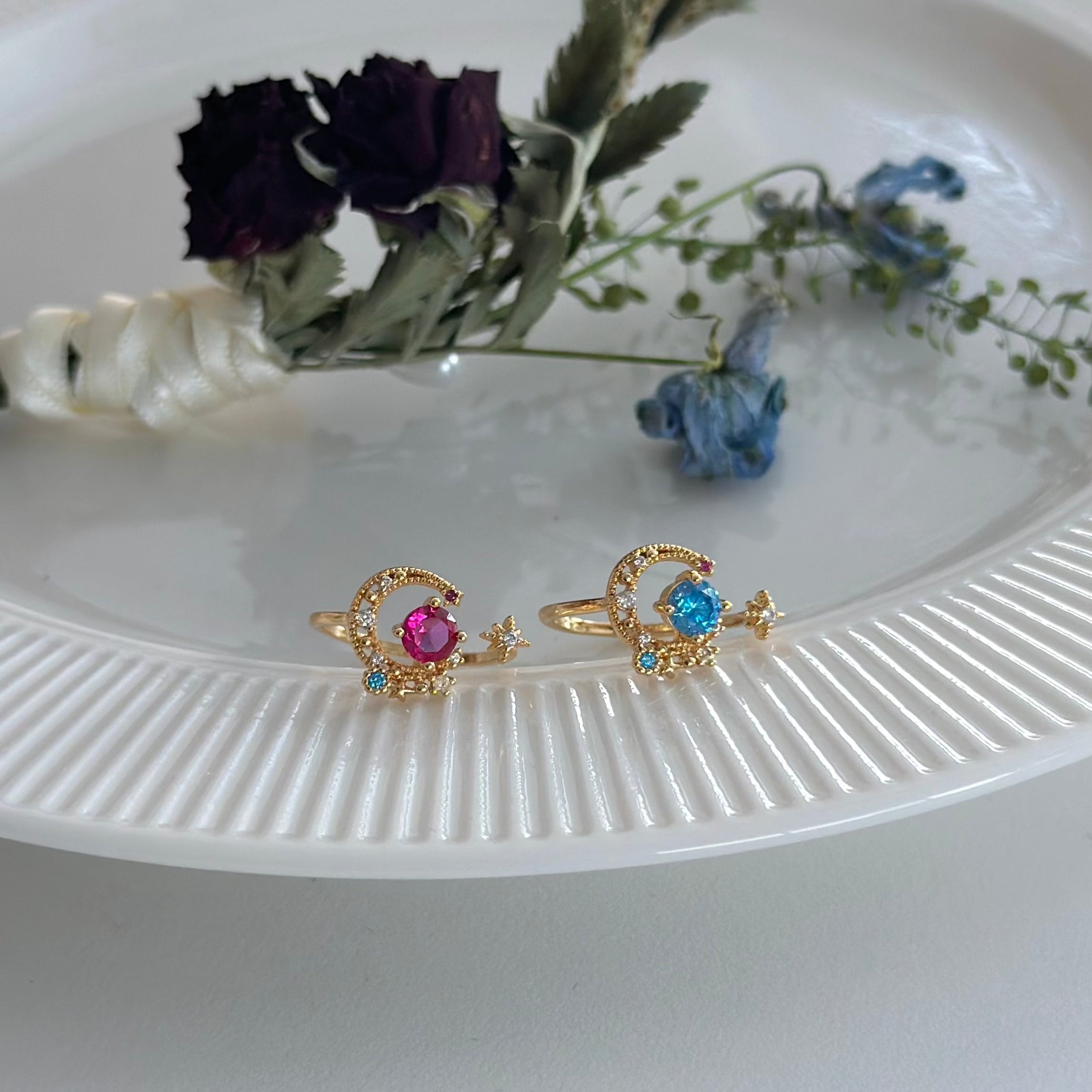 Rosa Mond- und Sternring - Jodie