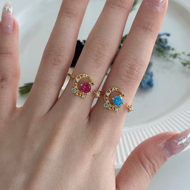 Rosa Mond- und Sternring - Jodie