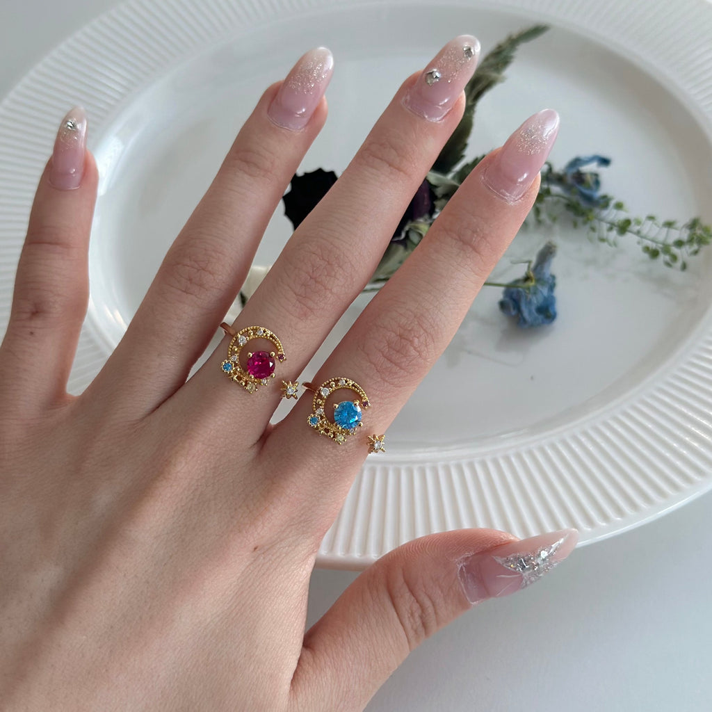 Rosa Mond- und Sternring - Jodie