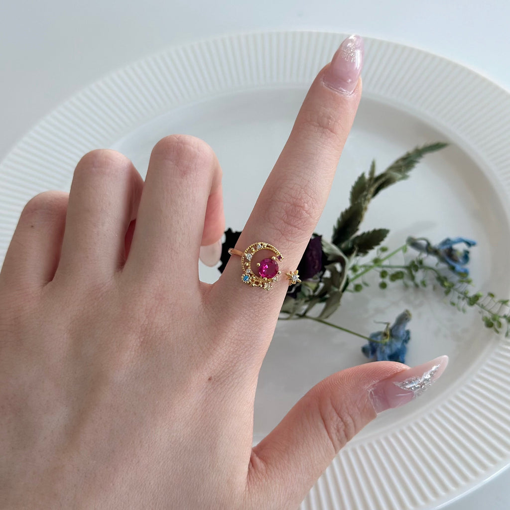 Rosa Mond- und Sternring - Jodie