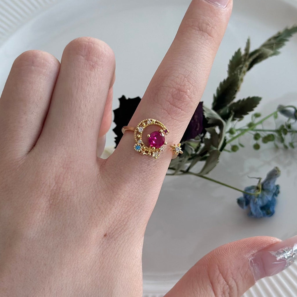 Rosa Mond- und Sternring - Jodie