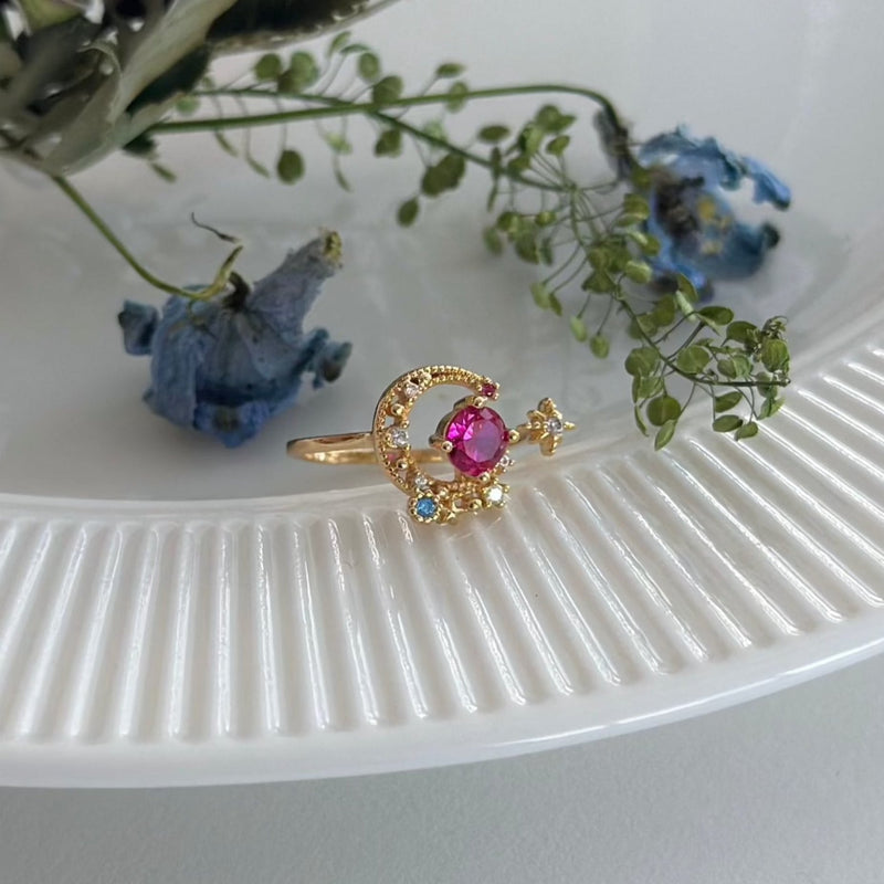 Rosa Mond- und Sternring - Jodie