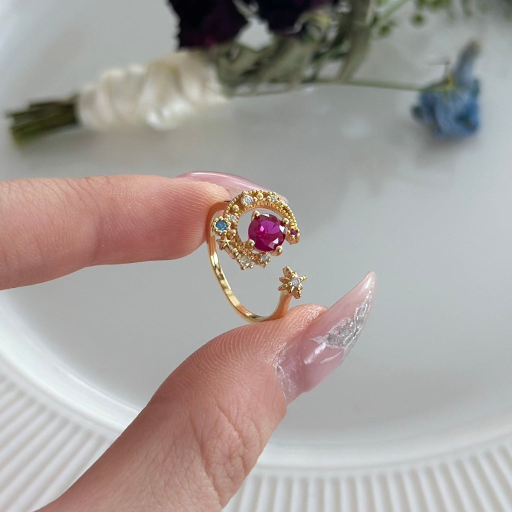Rosa Mond- und Sternring - Jodie