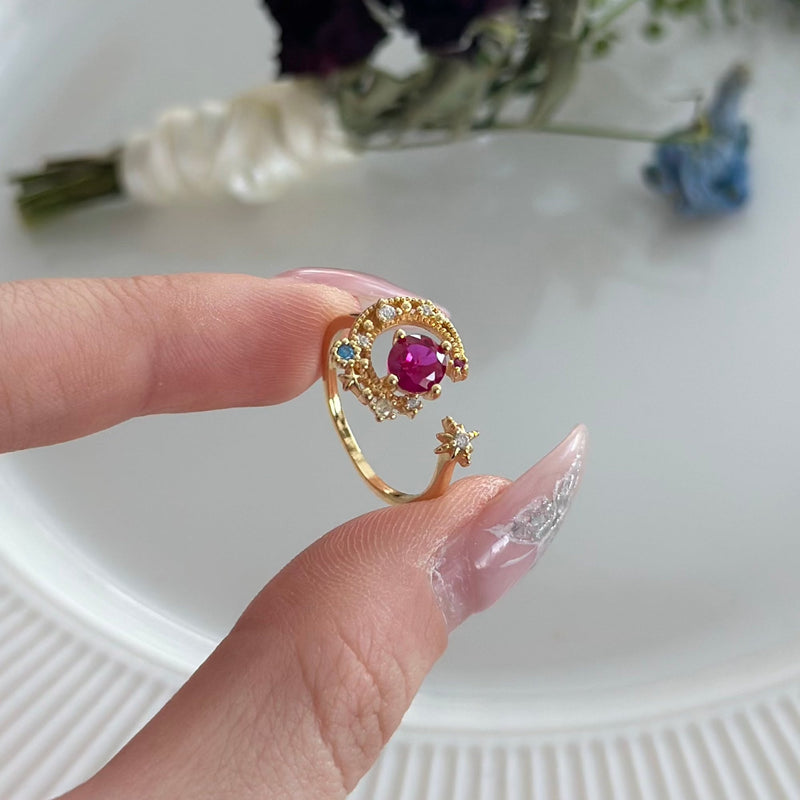 Rosa Mond- und Sternring - Jodie