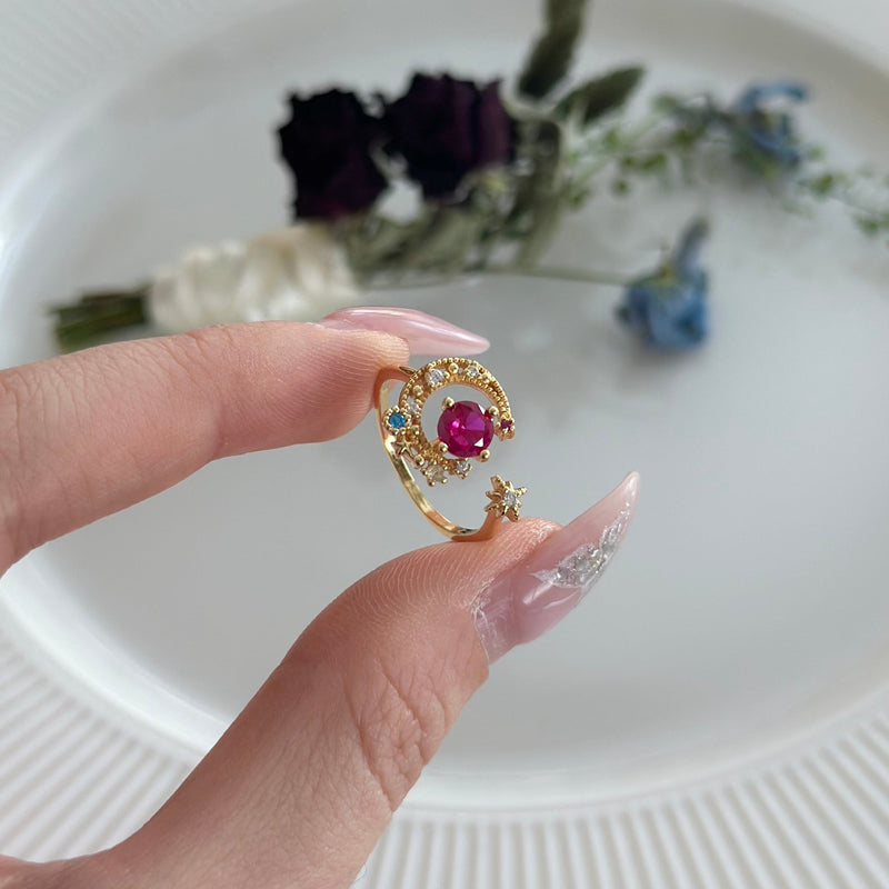Rosa Mond- und Sternring - Jodie