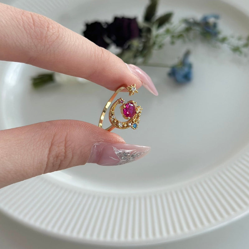Rosa Mond- und Sternring - Jodie