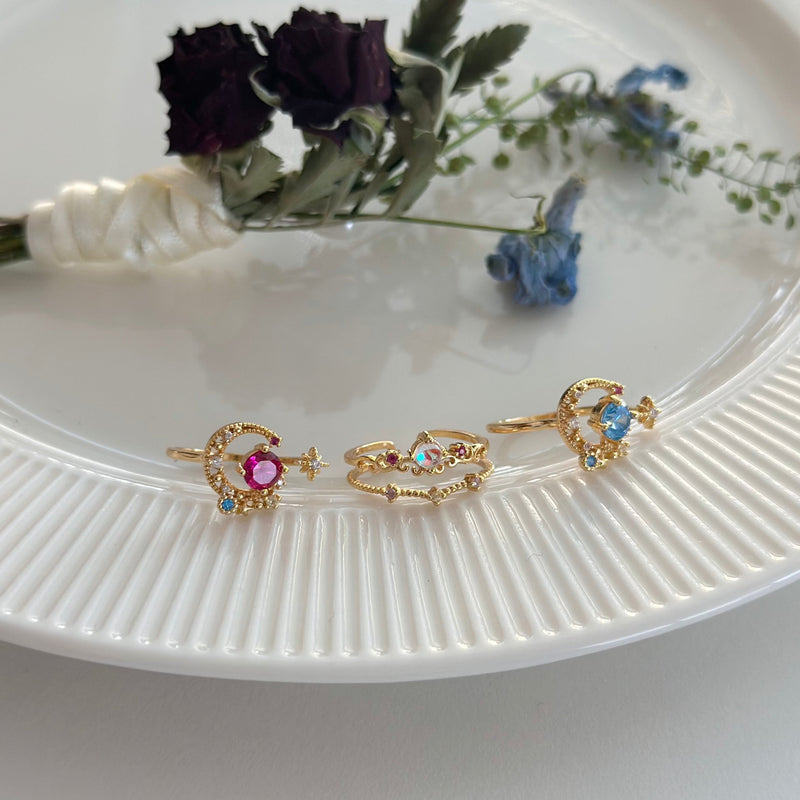 Rosa Mond- und Sternring - Jodie