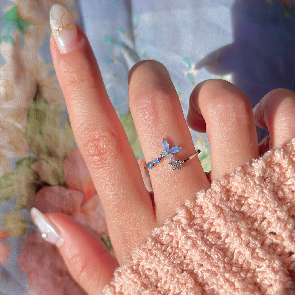 Blauer Schmetterlingsring