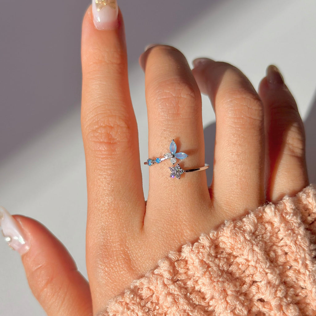 Blauer Schmetterlingsring