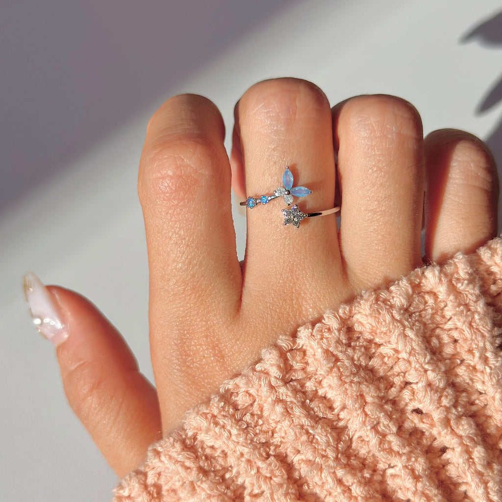 Blauer Schmetterlingsring