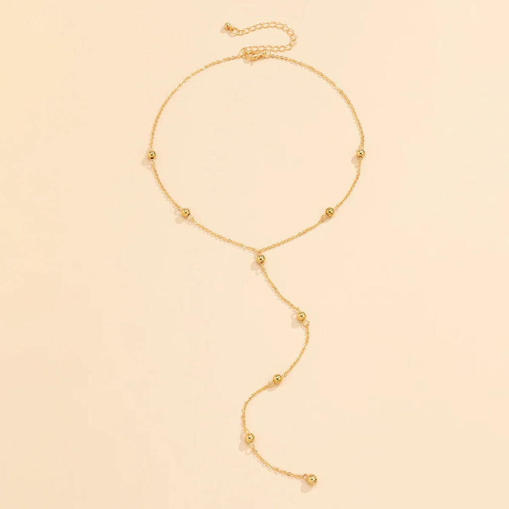 Goldene Lasso-Halskette – Verstellbarer, zarter Damenanhänger
