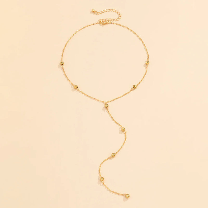 Goldene Lasso-Halskette – Verstellbarer, zarter Damenanhänger