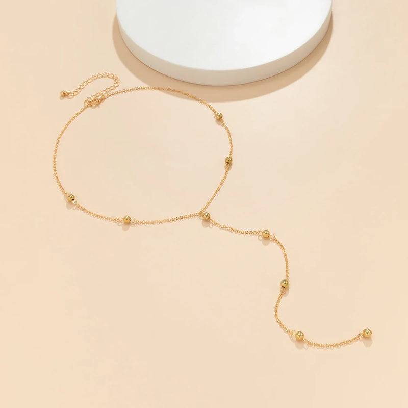 Goldene Lasso-Halskette – Verstellbarer, zarter Damenanhänger