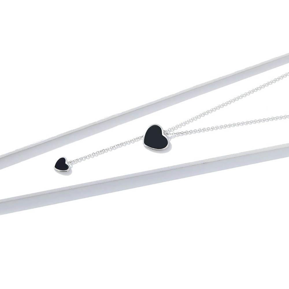 Unwiderstehliche Doppelherz-Silberhalskette mit Y-förmiger Kette