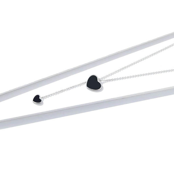 Unwiderstehliche Doppelherz-Silberhalskette mit Y-förmiger Kette